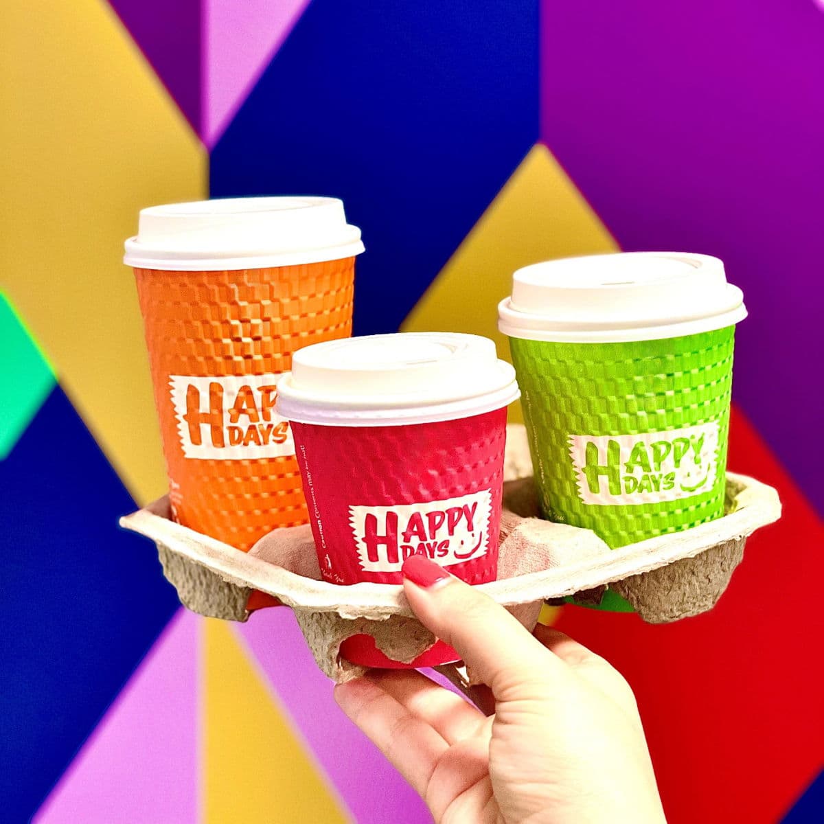 16oz Embossed Happy Days PE Double Wall Hot Cup 2