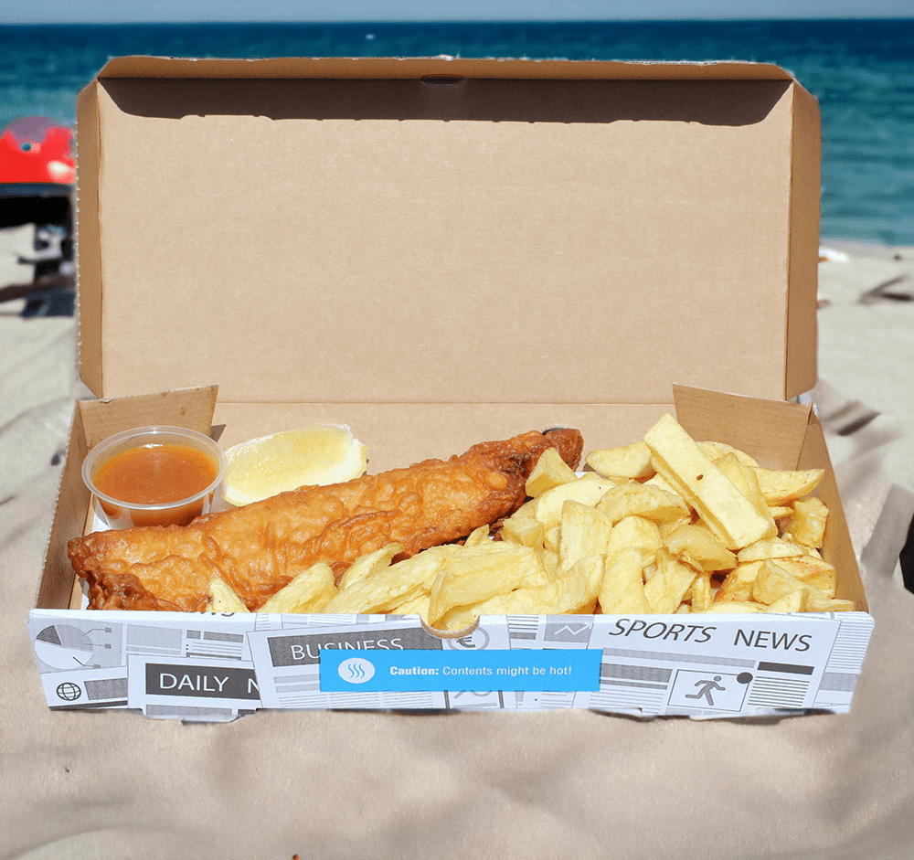 Large Corrugated Fish & Chip Box (310x150x50mm) 2