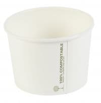16oz White Compostable PLA Soup Container