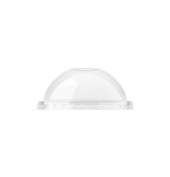 95mm Juice Cup Dome Lid With Straw Slot RPET