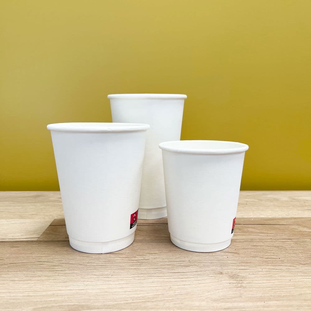 16oz White Matte PE Double Wall Hot Cup 2