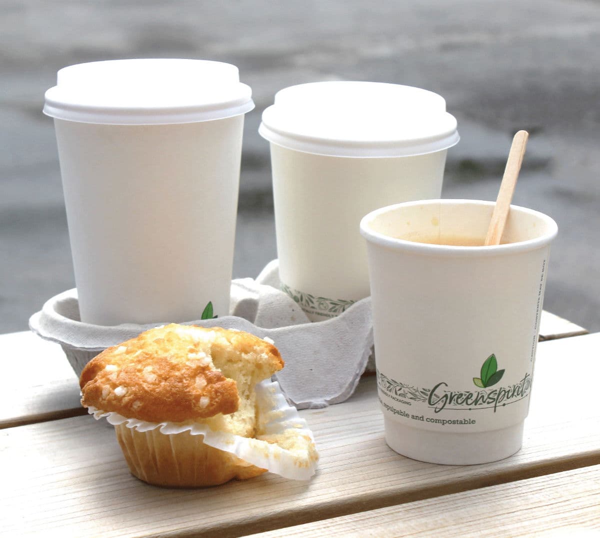 8oz White Aqueous Double Wall Hot Cup 2