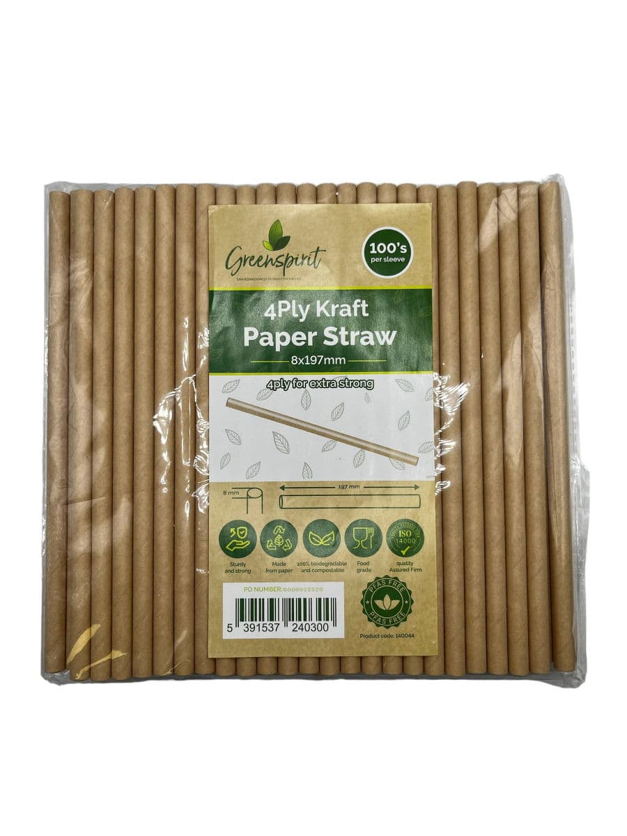 Kraft Paper Straw (4ply, 8x197mm) 2