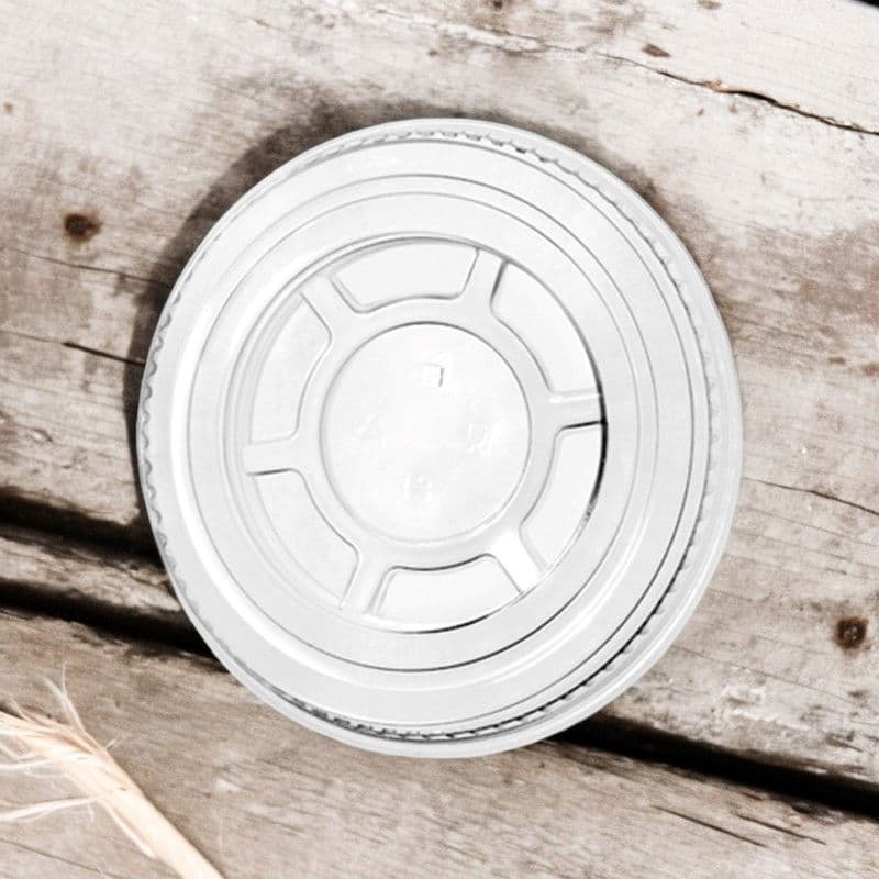 Clear rPET Flat Lid No Slot (95mm) 2