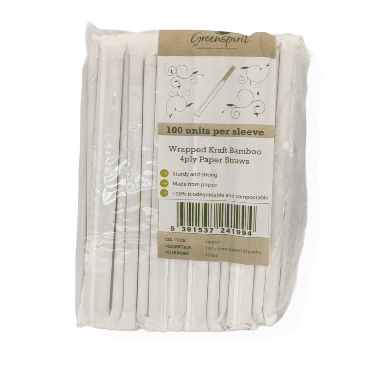 Wrapped Kraft Paper Straw (4ply, 8x197mm) 2