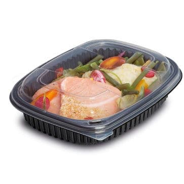 24oz Black 1-Compartment Microwaveable Container
