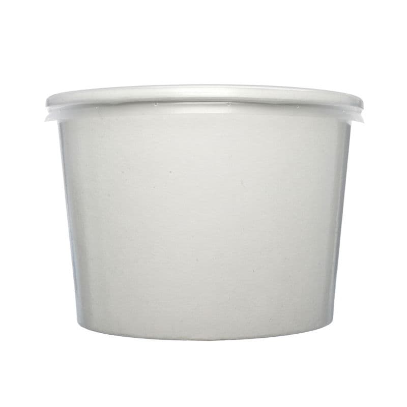8oz White PP Soup Container & Plastic Lid Combo