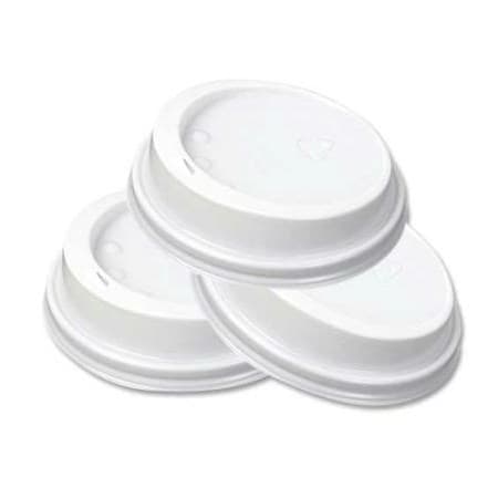 90mm White Recyclable Sip Thru Hot Cup Lid (Fits 12/16oz)