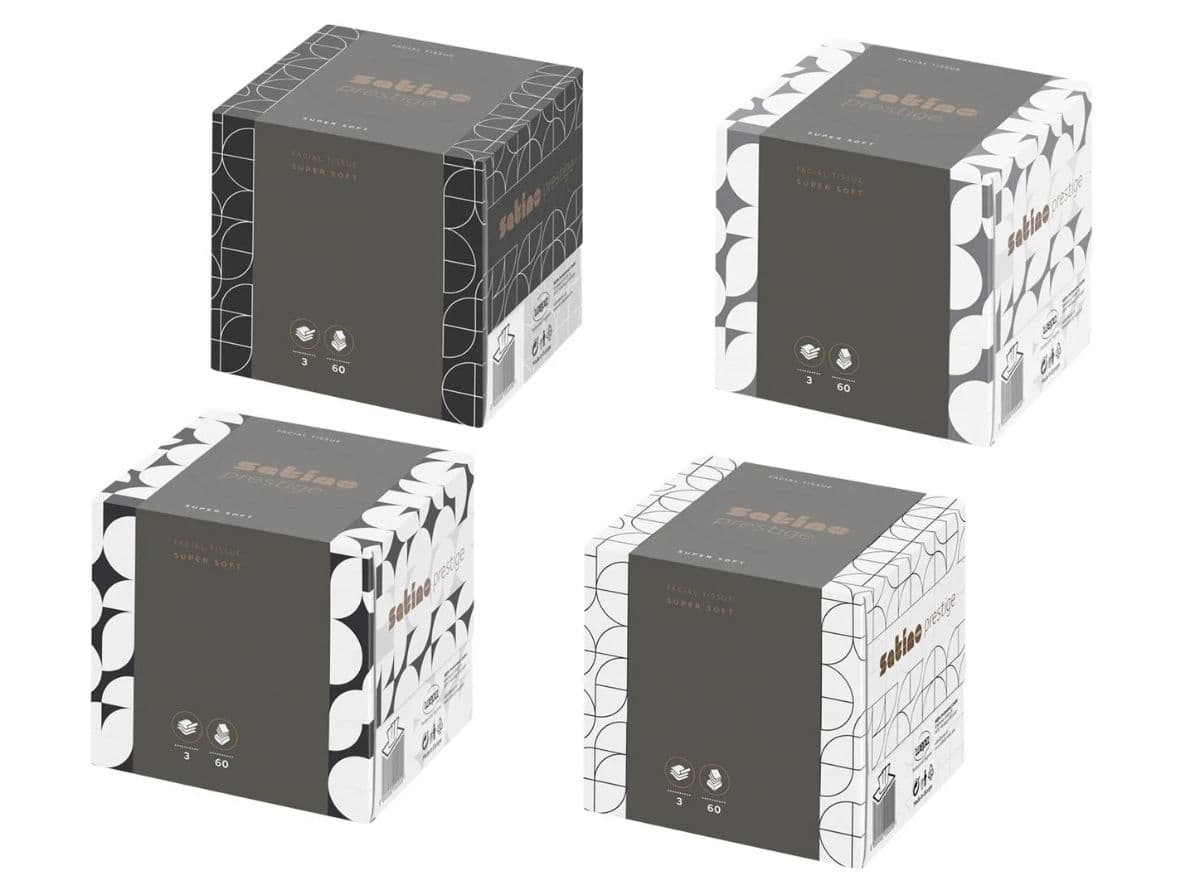 Satino Prestige 3ply Facial Tissue Cube Box