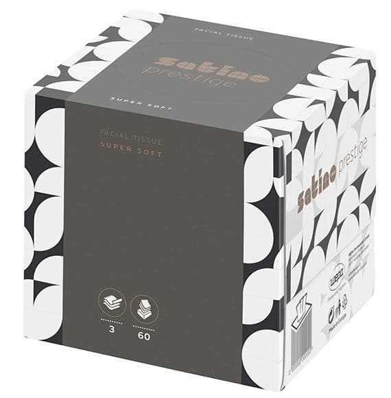 Satino Prestige 3ply Facial Tissue Cube Box 3