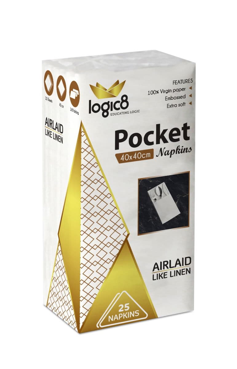 Logic8 White Airlaid Pocket Napkins (40cm)