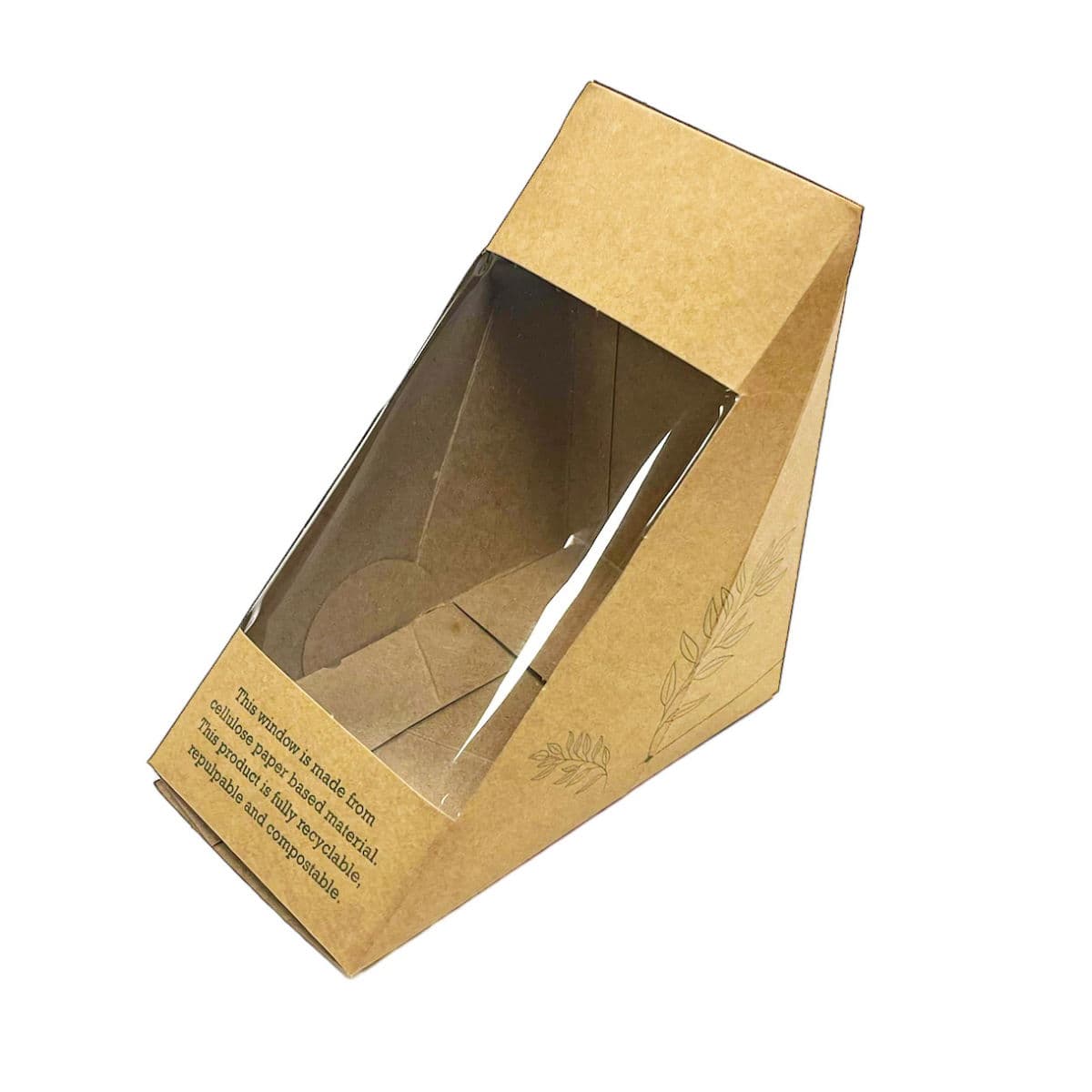 Kraft Deepfill Sandwich Box with Compostable Window
