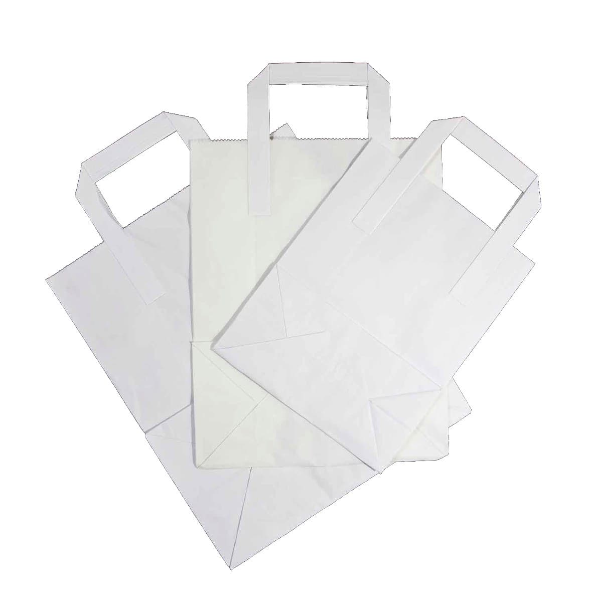White Kraft Paper Bag with Paper Tape Handles (10x15x12")