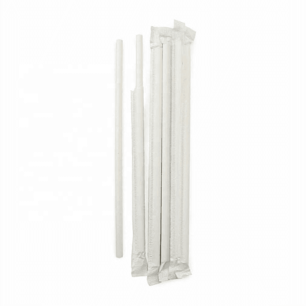 Wrapped White Leafware Paper Straw (6x195mm)