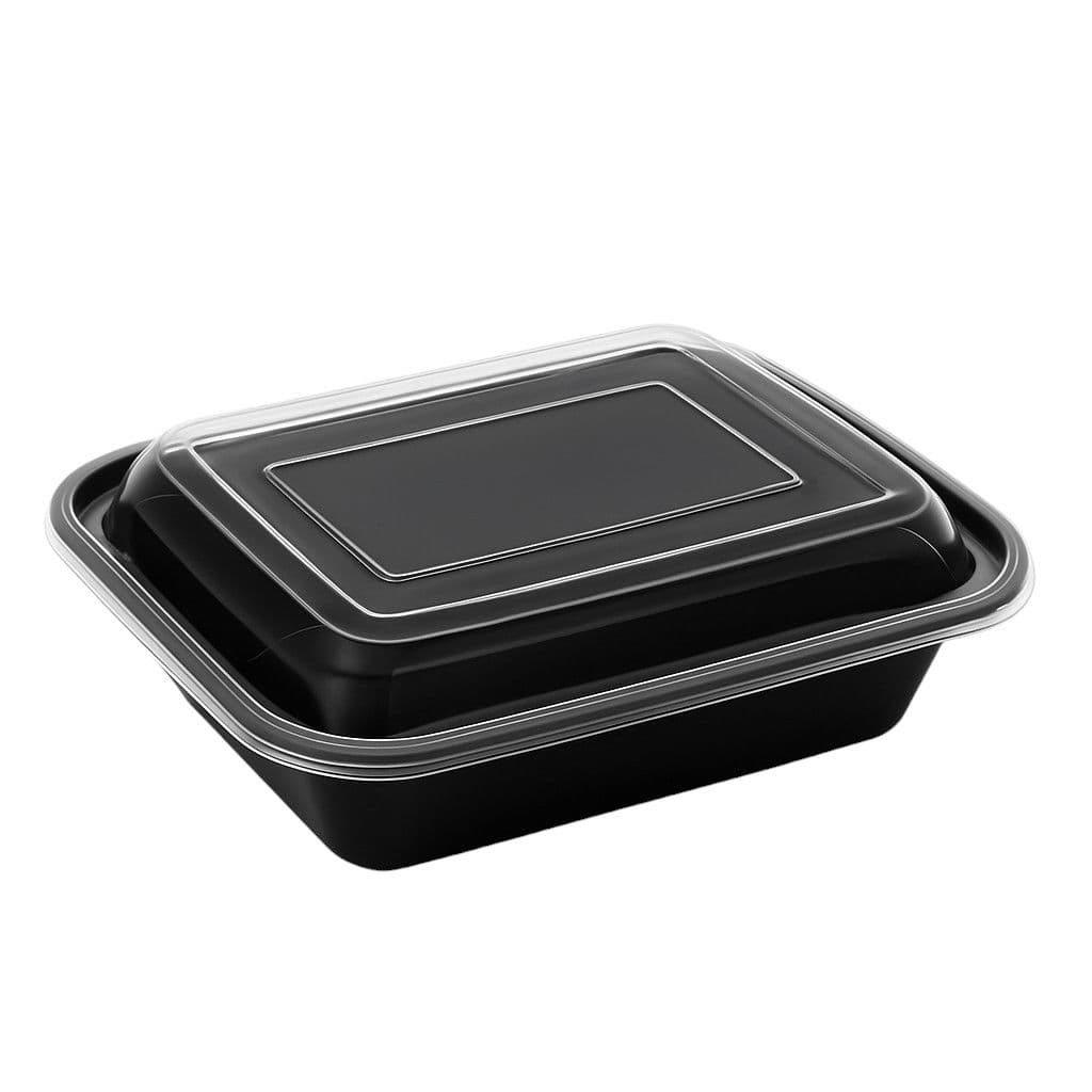 12oz Onyx PP Container (Black Base & Clear Lid Combo)
