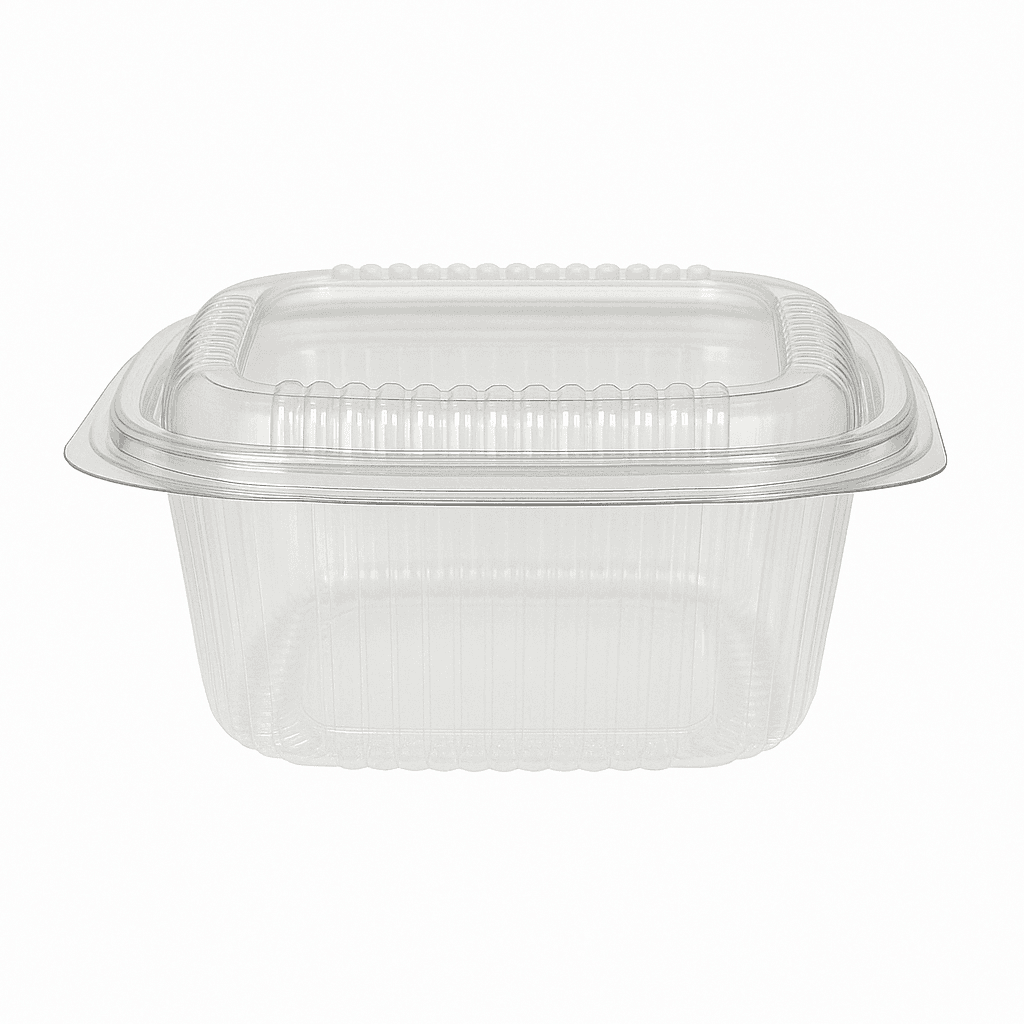 1000cc rPET Square Hinged Salad Container