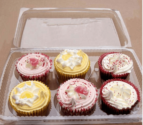 6 Compartment Fairy Cake Container (254x178x50mm)