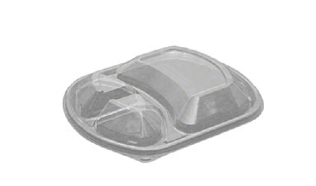 Clear Lid for 36oz 3-Compartment Microwavable Container (255x190x20mm)