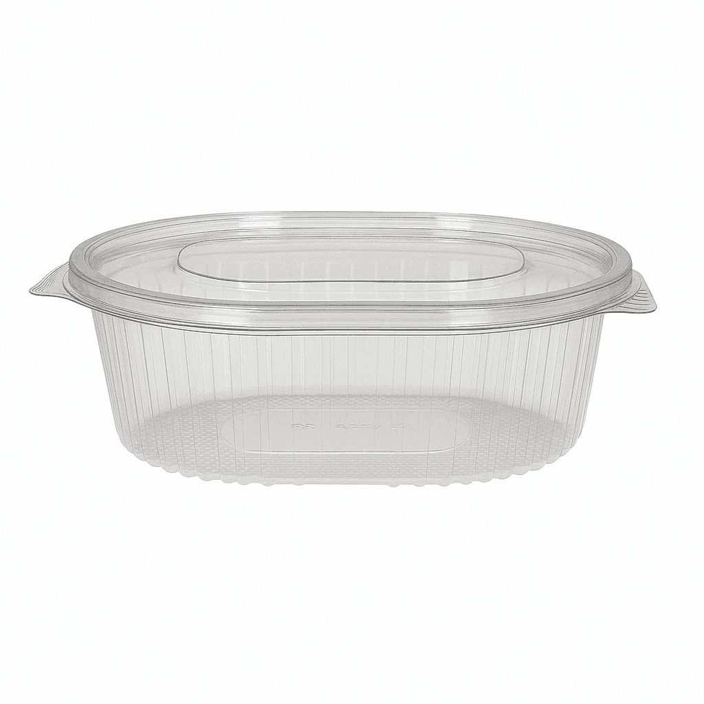 500cc rPET Oval Hinged Salad Container