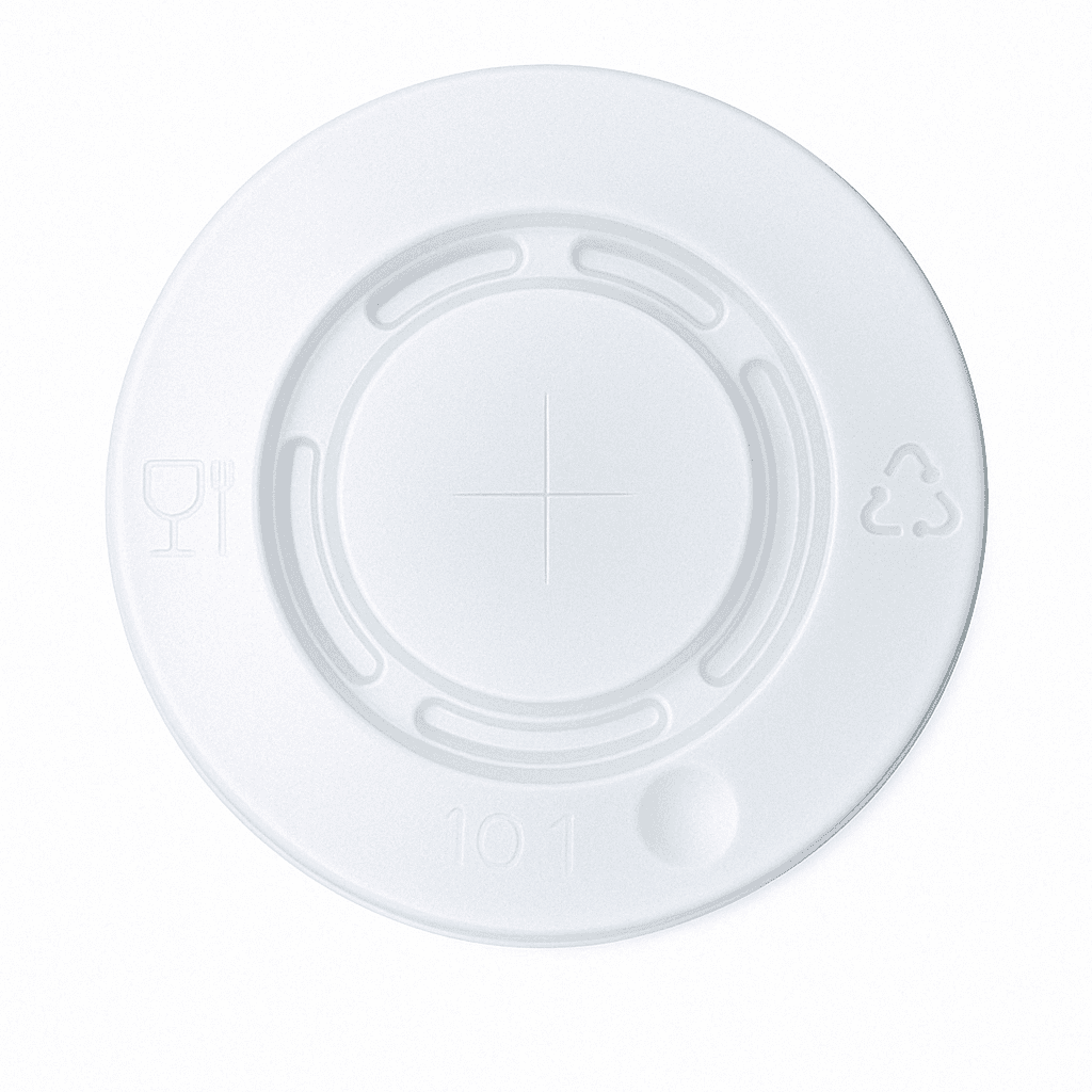 90mm Flat PS Cold Cup Lid with Straw Slot (16-22oz)