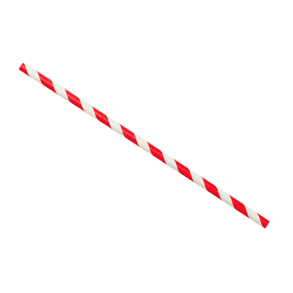Wrapped Red Striped Paper Straw (3ply, 6x197mm) 2
