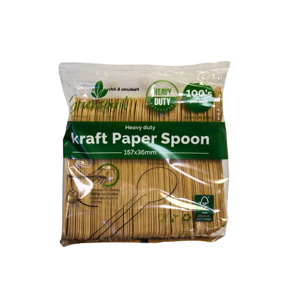 Heavy Duty Kraft Paper Spoon 3