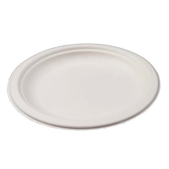 White Bagasse Dinner Plate (9")