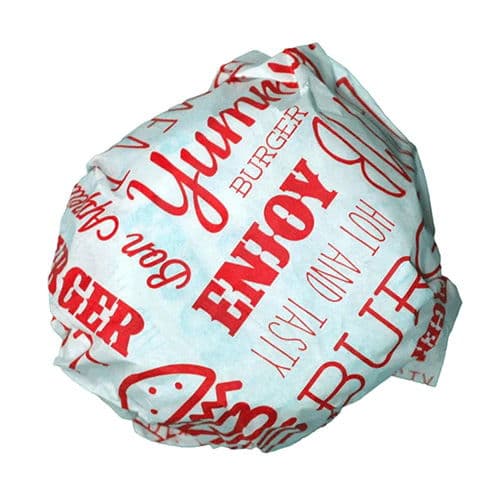 Red Compostable Burger Wrap (250x330mm)