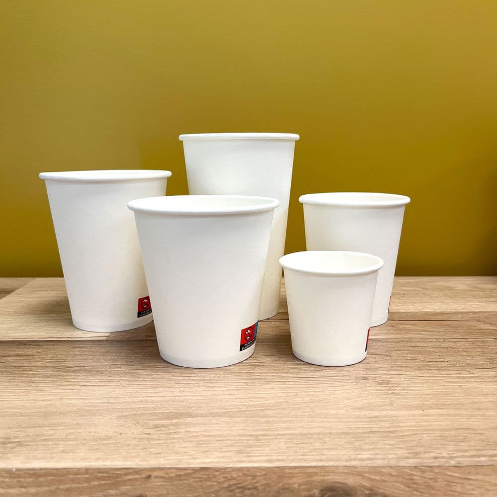 8oz White PE Single Wall Hot Cups 2