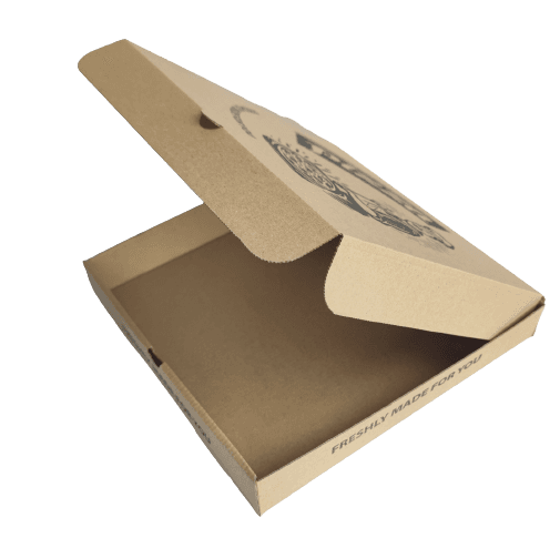 Kraft Brown Pizza Box with Black Stock Design (12") 2
