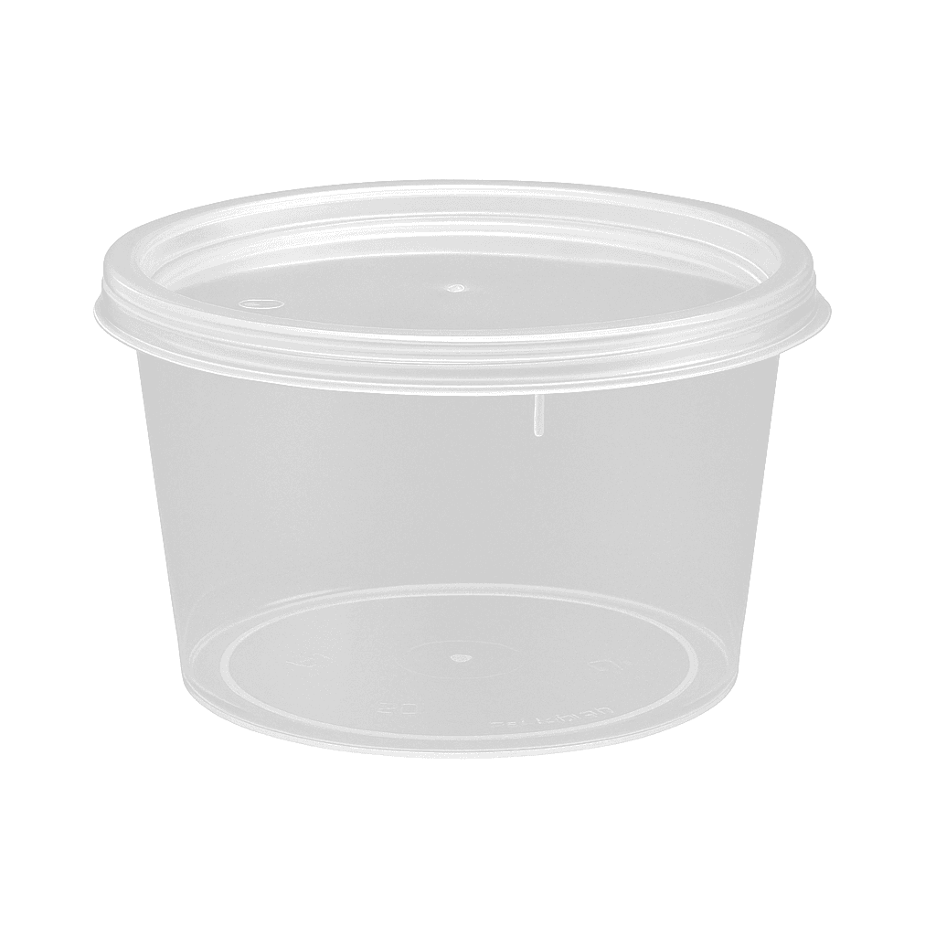 8oz Clear Microwavable Portion Pot & Lid Combo