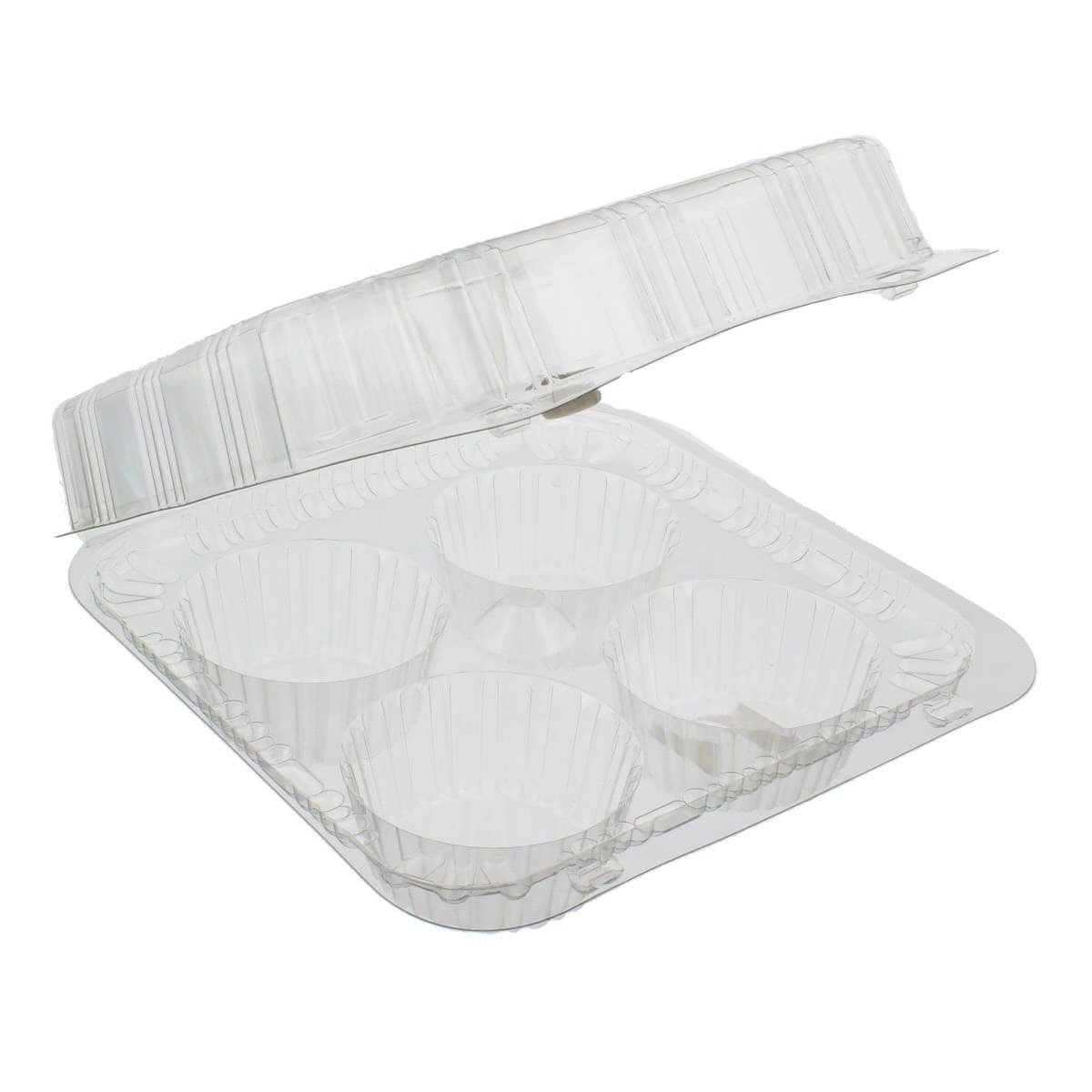 Clear 4 Compartment Muffin Container (200x190x75mm)
