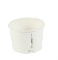 8oz White Compostable PLA Soup Container