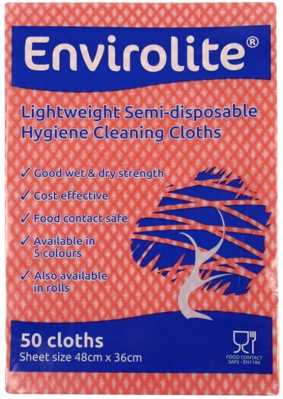 Red Envirolite Folded Cleaning Cloth