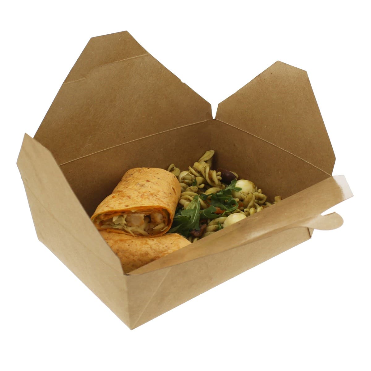 1800ml Brown Leaf Leakproof Kraft Container (No.3) 2
