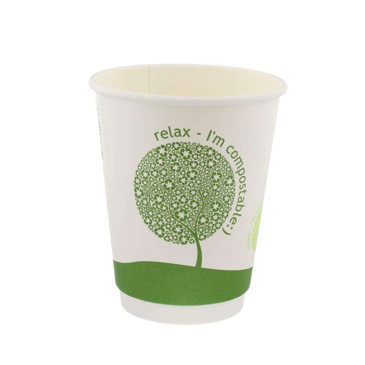 16oz Compostable Double Wall White Printed Hot Cup