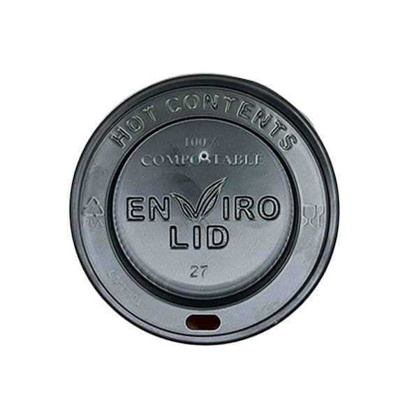 Black Compostable Hot Cup Lids (80mm)