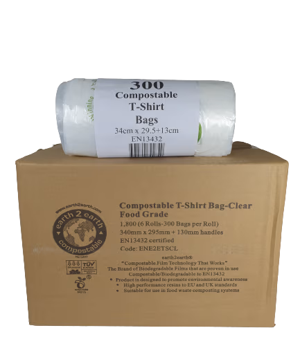 Earth2Earth Clear Compostable T-Shirt Bag