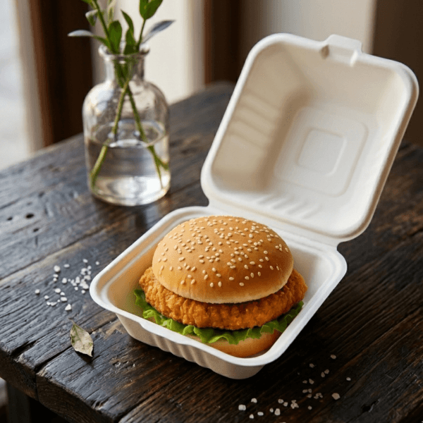 6"x6" Bagasse Burger Box 2