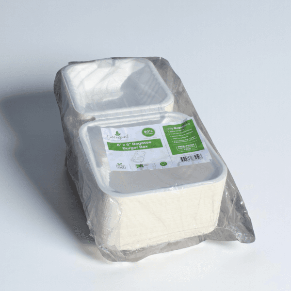 6"x6" Bagasse Burger Box 3
