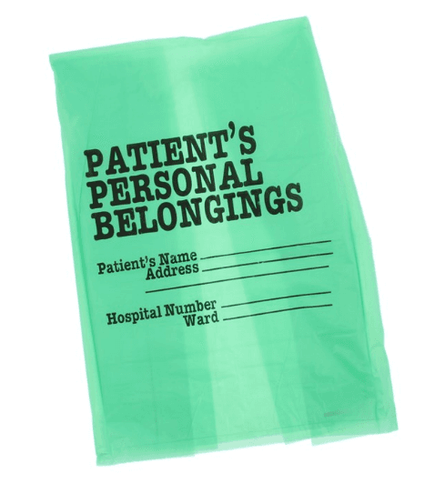 Green HD Patients Personal Belongings Bag (24x39", 80 Gauge)