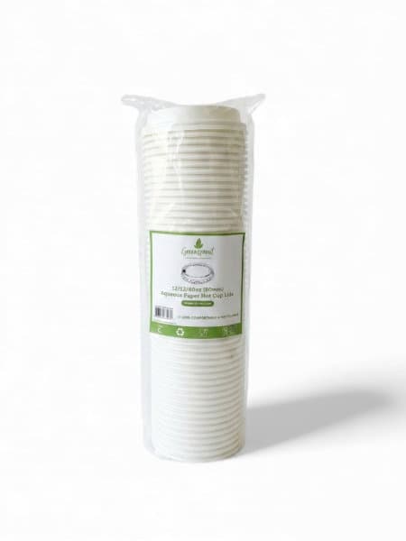 White Greenspirit Aqueous Paper Hot Cup Lid (90mm) 3