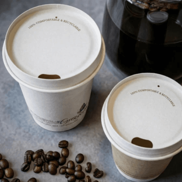 White Greenspirit Aqueous Paper Hot Cup Lid (80mm) 2