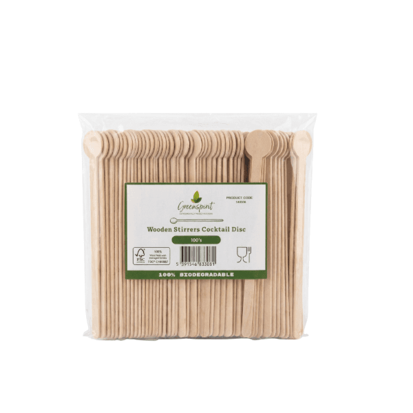 Wooden Cocktail Disc Stirrer (100mm) 3