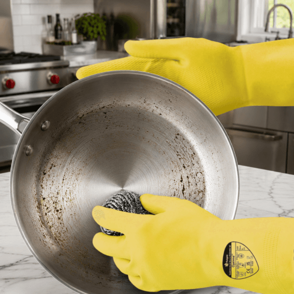 Yellow Household Rubber Gloves (Large) 3