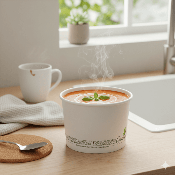 16oz White Greenspirit Compostable Soup Containers 2
