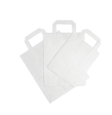 White Kraft Paper Bag with Paper Tape Handles (7x10x8")