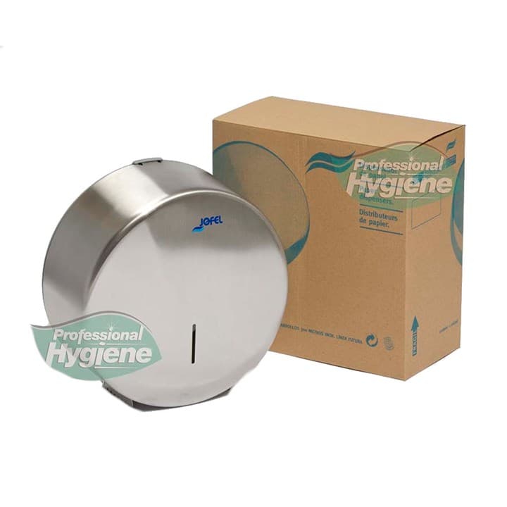 Brushed Steel Mini Jumbo Toilet Roll Dispenser