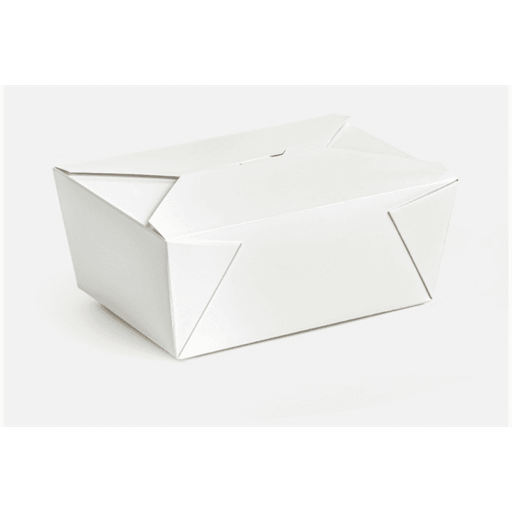 2500ml White Leaf Leakproof Paperboard Container (No.4)