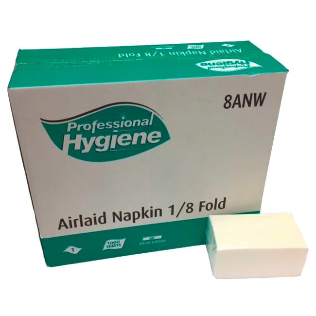 White Airlaid Napkin 1ply (40x40cm, 1/8 Fold)